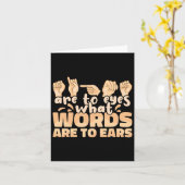 Asl-Zeichen sind für die Augen, welche Worte sind, Karte (Gelbe Blume)