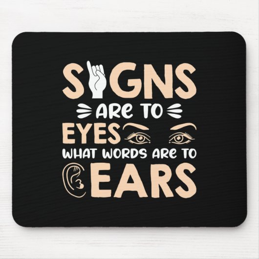 ASL-Zeichen sind meine Worte für mein "Eyes Americ Mousepad (Vorne)
