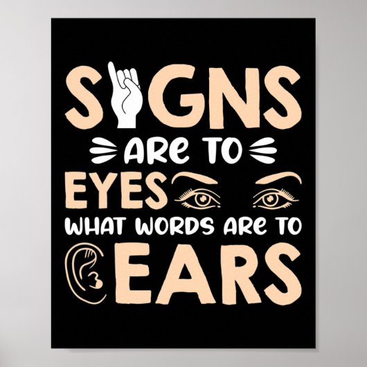ASL-Zeichen sind meine Worte für mein "Eyes Americ Poster (Vorne)