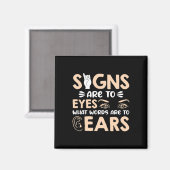 Asl-Zeichen sind meine Worte für meine Augen Ameri Magnet (Vorderseite/Rückseite)