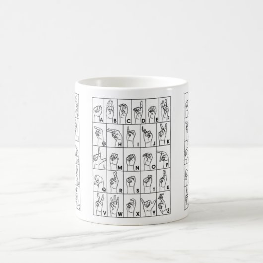 Asl-Zeichen-Sprachalphabet-Kaffeetasse-Tasse Kaffeetasse (Mittel)