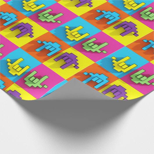 ASL-Zeichensprache-Pixel-Liebe-Pop-Wrapping-Papier Geschenkpapier (Ecke)