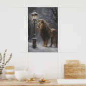 Aslan Lamppost Narnia Art Poster, Lion Printable Poster (Küche)