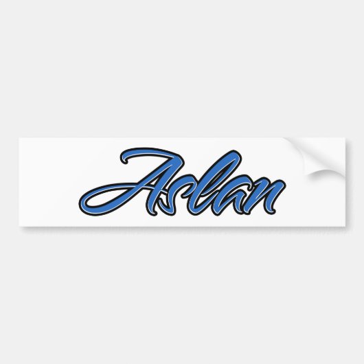 Aslan Name blue Aufkleber Sticker Autoaufkleber (Vorne)