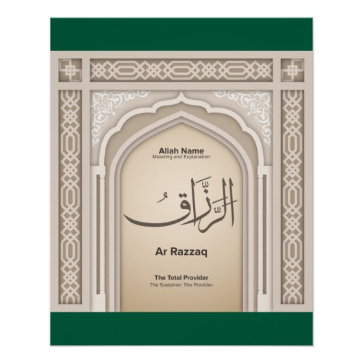 Asma’ul Husna-Ar Razzaq-Der Vollständige Versorge Poster (Vorderseite)