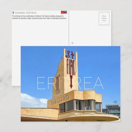 Asmara, Eritrea Reise-Postkarte Postkarte (Vorne/Hinten)