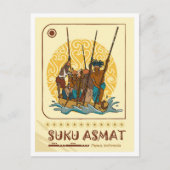 Asmat Papua Indonesia Travel Postkarte (Vorderseite)