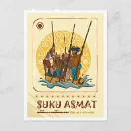 Asmat Papua Indonesia Travel Postkarte