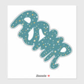 ASMR Aquamarin Tingles Handlettering Aufkleber (Blatt)