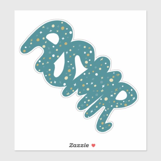 ASMR Aquamarin Tingles Handlettering Aufkleber (Blatt)