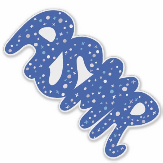 ASMR Blue Tingles Handlettering Aufkleber (Vorderseite)