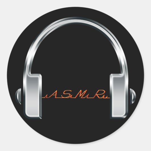 ASMR Kopfhörer Runder Aufkleber (Vorderseite)
