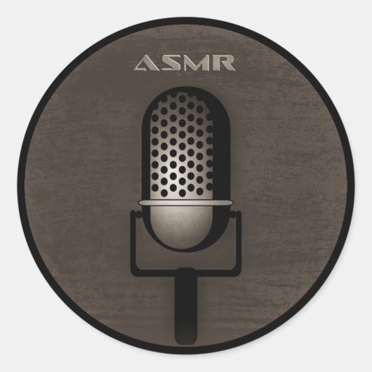 ASMR Retro Mikrofon Runder Aufkleber (Vorderseite)