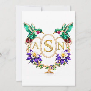 ASN Hummingbird Hochzeit Benutzerdefinierte Buchst Einladung