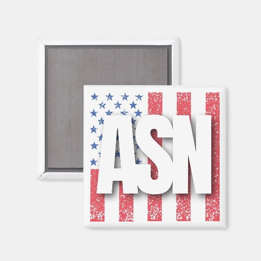 ASN - Nationale amerikanische Friedensflagge des S Magnet (Vorderseite/Rückseite)