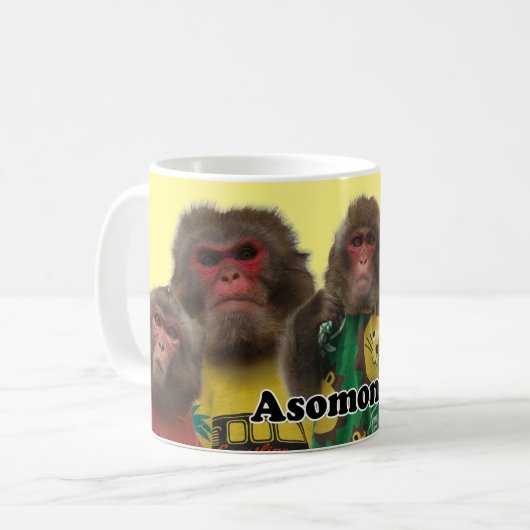 Asomonkey  mug.　Asomonkeyみんなの Kaffeetasse (Vorderseite Links)