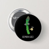 Aspara-Gas Funny Asparagus Veggie Pun Dark BG Button (Vorne & Hinten)