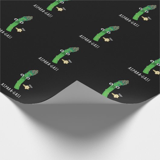 Aspara-Gas Funny Asparagus Veggie Pun Dark BG Geschenkpapier (Ecke)