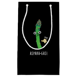 Aspara-Gas Funny Asparagus Veggie Pun Dark BG Kleine Geschenktüte