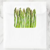 Asparagus auf Weiß - Kundenspezifische Veggie-Hint Quadratischer Aufkleber (Tasche)