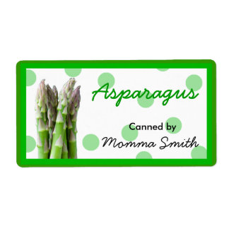 Asparagus Custom Canning Labels