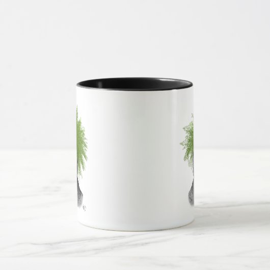 Asparagus Fern Head Pflanzen Head Tasse (Zentrum)