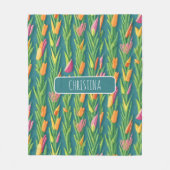 Asparagus Geometric Personalisiertes Muster Fleecedecke (Vorderseite)