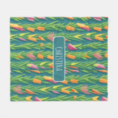 Asparagus Geometric Personalisiertes Muster Fleecedecke (Vorderseite (Horizontal))
