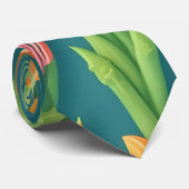 Asparagus Geometric Personalisiertes Muster Krawatte (Gerollt)