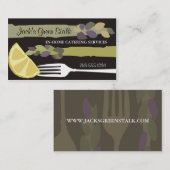 Asparagus lemon fork chef catering business cards visitenkarte (Vorne/Hinten)