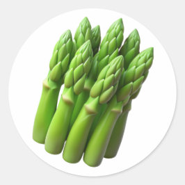 Asparagus Plastic 3D - Glossarosserie Runder Aufkleber