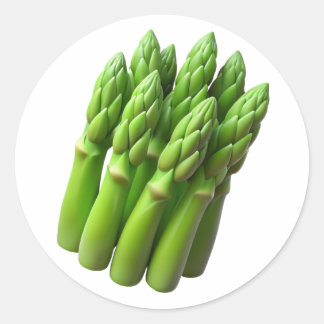 Asparagus Plastic 3D - Glossarosserie Runder Aufkleber