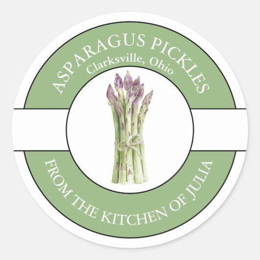 Asparagus-Siegel Runder Aufkleber (Vorderseite)