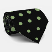 Asparagus Techno Dots Modern Black Krawatte (Gerollt)
