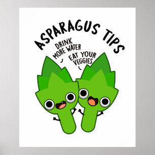 Asparagus Tipps Funny Veggie Pub Poster