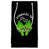 Asparagus Tipps Funny Veggie Pun Dark BG Kleine Geschenktüte (Vorderseite)