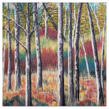 Aspen Abstrakt Pastel Forest Fabric