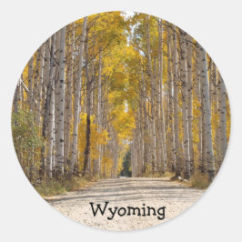 Aspen Alley im Herbst Runder Aufkleber