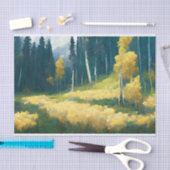Aspen Autumn Forest Mountain Malerei Seidenpapier (Handwerk)