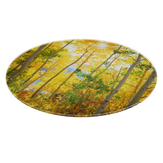 Aspen Bäume im Fall| Sierra Nevada Mountains, CA Schneidebrett (Ecke)