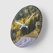 Aspen-Bäume im Norden von Arizona Runde Wanduhr (Winkel)