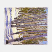 Aspen Bäume im Wald Fleecedecke (Vorderseite (Horizontal))