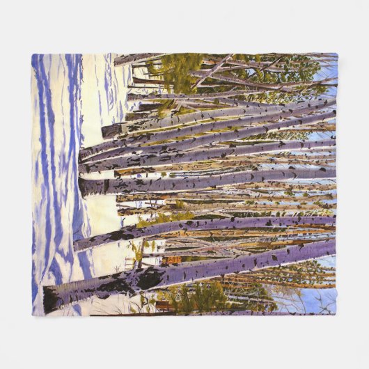 Aspen Bäume im Wald Fleecedecke (Vorderseite (Horizontal))