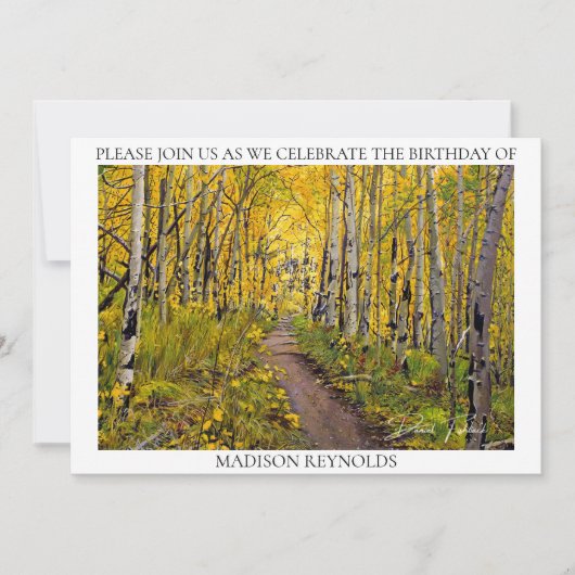 Aspen Bäume im Wald Geburtstag (Vorderseite)