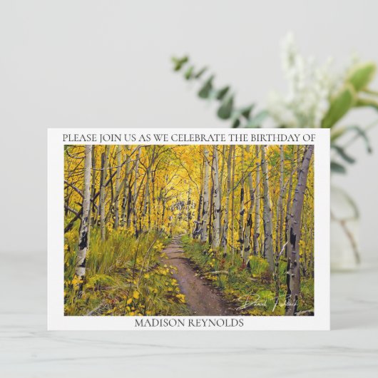 Aspen Bäume im Wald Geburtstag (Stehend Vorderseite)