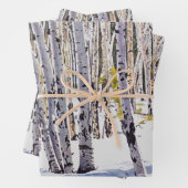 Aspen Bäume im Wald Geschenkpapier Set (Beispiel)