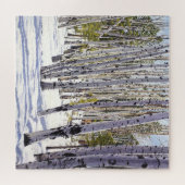 Aspen Bäume im Wald Puzzle (Horizontal)