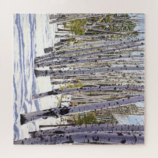 Aspen Bäume im Wald Puzzle (Horizontal)