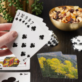 Aspen-Bäume (Populus Tremuloides) und Nadelbäume 2 Spielkarten (In Situ)