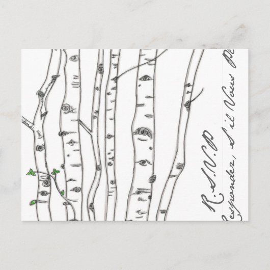 Aspen Birch Tree Grove UAWG Postcard Einladungspostkarte (Vorderseite)